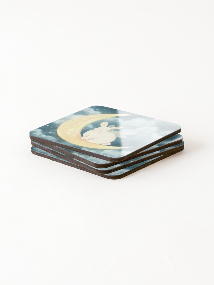 Thumbnail 4 of 5, Coasters (Set of 4), Moon Rabbit designed and sold by hwainio.