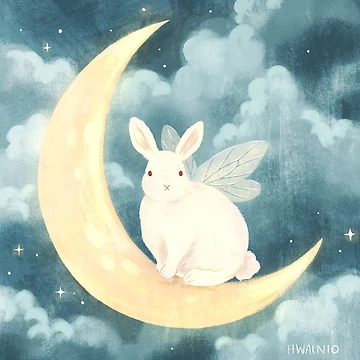 Artwork thumbnail, Moon Rabbit by hwainio