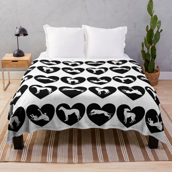 Item preview, Greyhound Hearts Black White Monochrome designed and sold by GreytGraphicals.