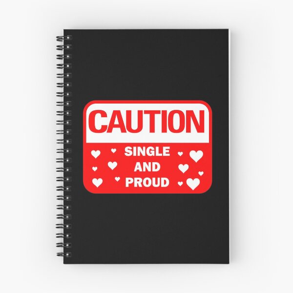 Item preview, Funny Caution - Single and Proud Red warning sign with white heart icons designed and sold by Deegital18.
