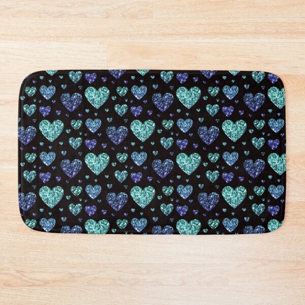 Item preview, Teal and Dark Blue Ombre Faux Glitter Hearts designed and sold by Felicity-K.