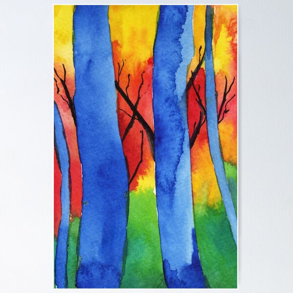 Aperçu de l'œuvre Résumé des arbres du coucher du soleil créée et vendue par MeadowView.
