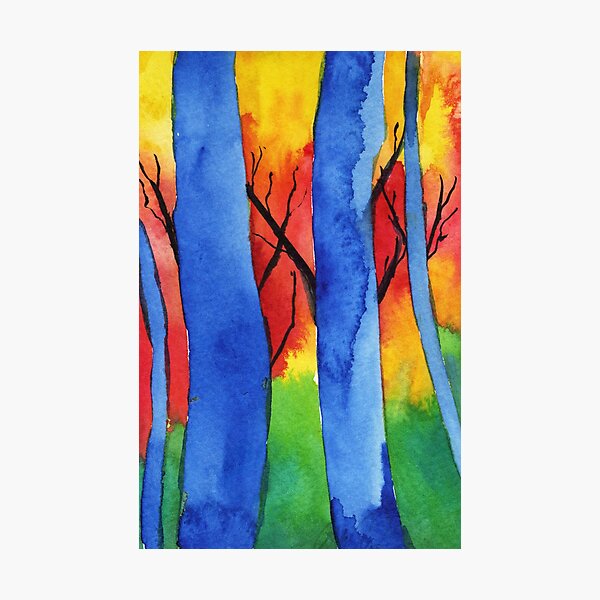 Aperçu de l'œuvre Résumé des arbres du coucher du soleil créée et vendue par MeadowView.