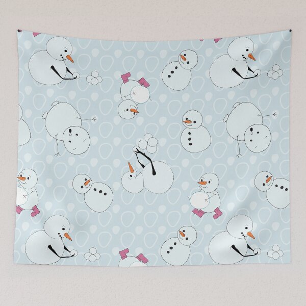 Item preview, Cute Snowmen playing with snowballs during designed and sold by Meg M Studio.