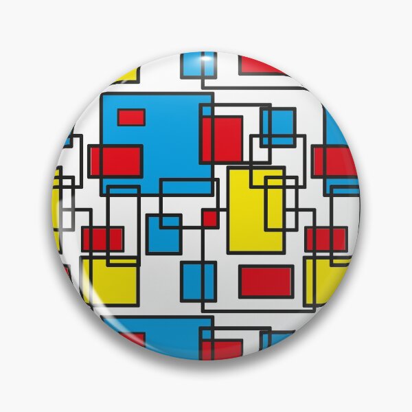 Item preview, blue, red and yellow geometric  seamless pattern on white designed and sold by linagaiaart.