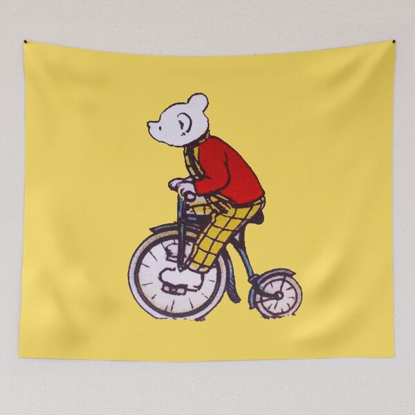 Item preview, Old Rupert bear on a bicycle designed and sold by CharmedVille.