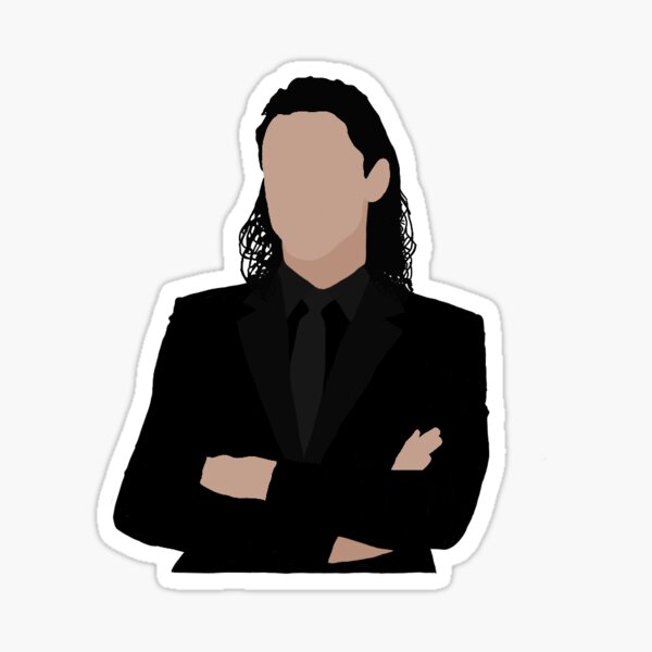 black suit loki sticker by caitvk redbubble