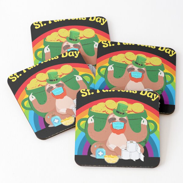 Item preview, Funny Sloth St.Patricks Day 2021 Quarantine Mask designed and sold by Str8like dattshirts.