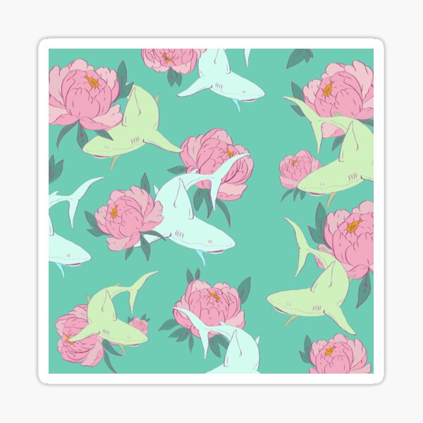 Floral Shark Sticker