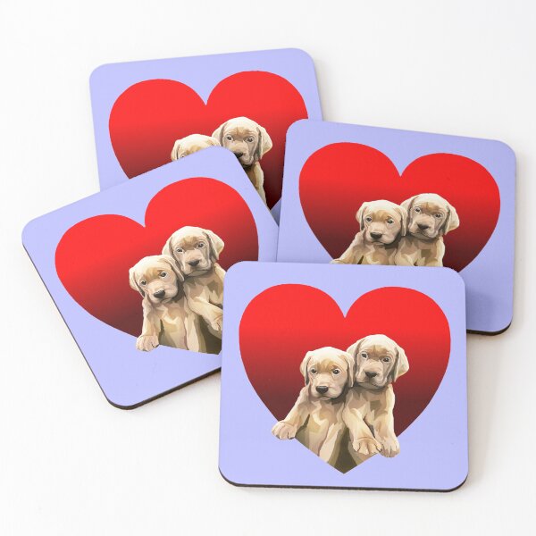 Item preview, Yellow Golden Labrador Puppies Inside Heart designed and sold by Deborah Camp.