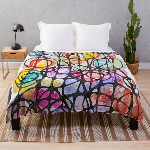 Item preview, Watercolor abstract string of colored lights, blurred, pattern designed and sold by Nostrathomas66.