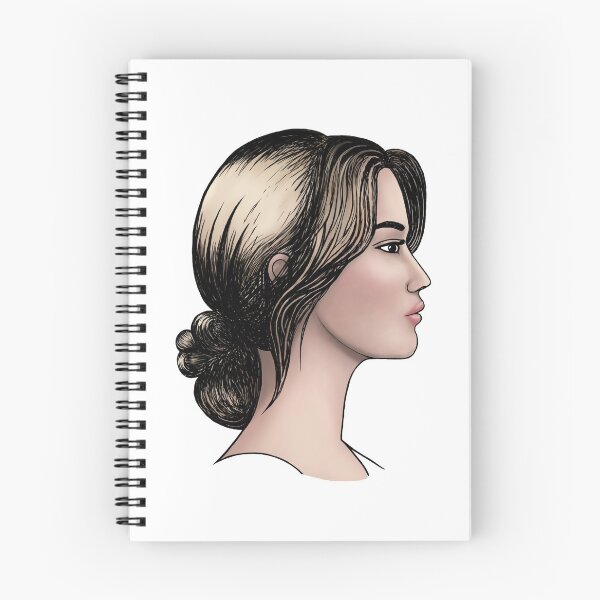 Item preview, stylized drawn face in profile of european girl, designed and sold by nataliavavilina.