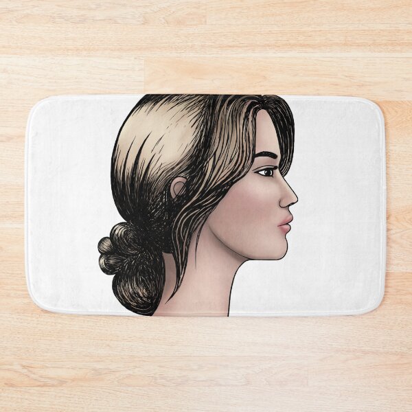 Item preview, stylized drawn face in profile of european girl, designed and sold by nataliavavilina.
