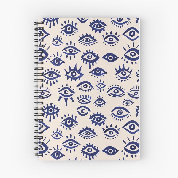 Item preview, Mystic Eyes – Navy & Cream designed and sold by Cat Coquillette.