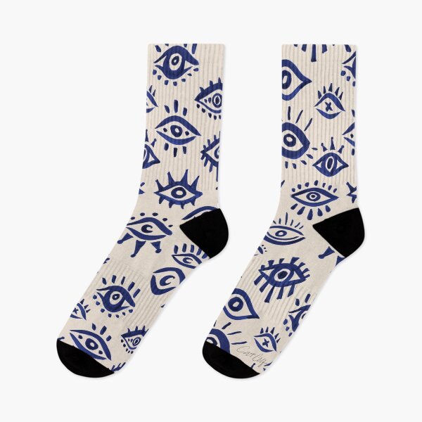 Item preview, Mystic Eyes – Navy & Cream designed and sold by Cat Coquillette.