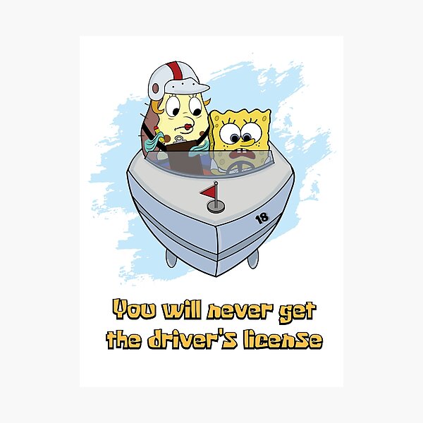 Lámina fotográfica «Bob Esponja licencia de conducirfan art» de soer