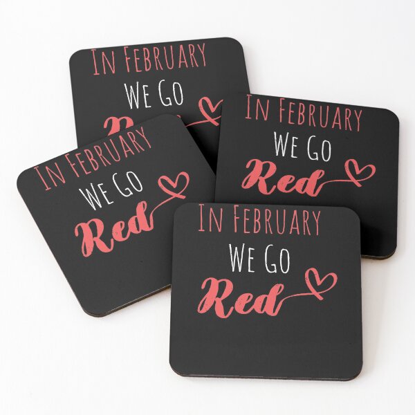 Item preview, In February We Go Red - Cute Heart Disease Awareness - American Women Heart Disease Awareness designed and sold by Run to Creations.
