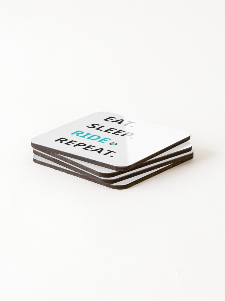 Thumbnail 4 of 5, Coasters (Set of 4), Eat Sleep Ride Repeat designed and sold by RoaaMagic.