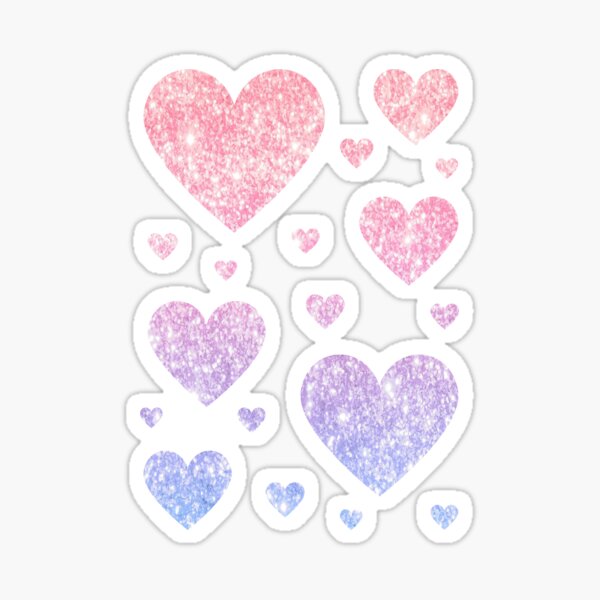 Purple pink ombré heart vinyl sticker, heart stickers, Best friend