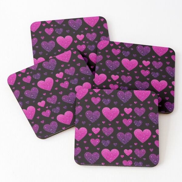 Item preview, Corazones de purpurina sintética Ombre rosa fuerte y púrpura designed and sold by Felicity-K.