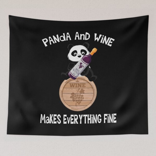 Item preview, Panda And Wine Makes Everything Fine Red Wine designed and sold by besTmanuFacture.