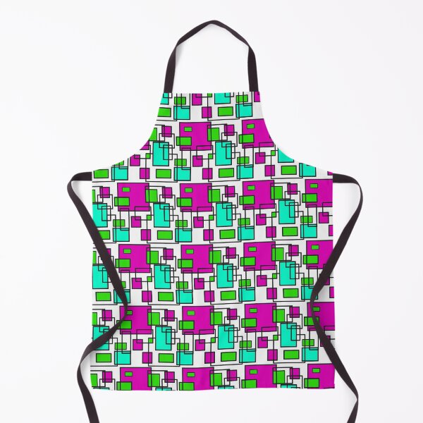 Item preview, purple, green and mint rectangle seamless pattern on white designed and sold by linagaiaart.