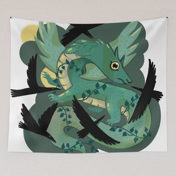 Item preview, Dragon with An Annoyance of Crows designed and sold by hollyaart.