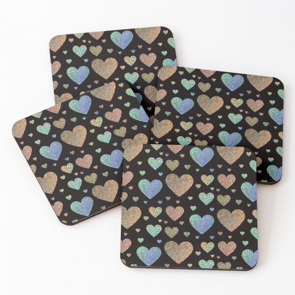 Item preview, Corazones holográficos de purpurina sintética con degradado arcoíris designed and sold by Felicity-K.