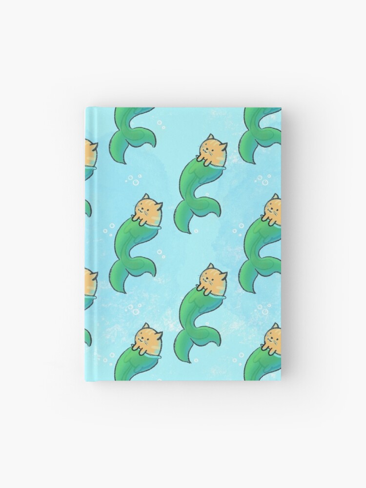 Cute Purrmaid Cat Mermaid  Hardcover Journal for Sale by Goosi