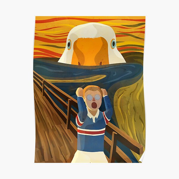 The Honk - Goose - The Scream Famous Painting Parody, Untitled, Meme ,Hjonk, Bonk, Canvas, Comic con Reusable Facemask, knife, Peace Was Never An Option Thematic Gift Poster
