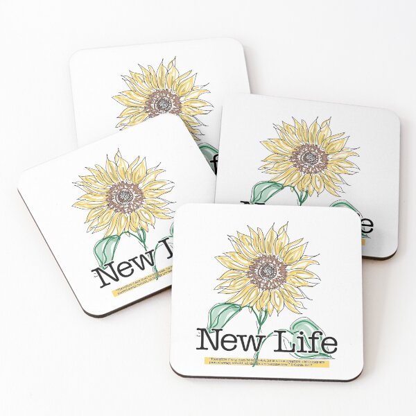 Item preview, New Life 1 - a Sunflower Scripture Verse Illustration - Christian Faith Based Art designed and sold by GroovyChristian.