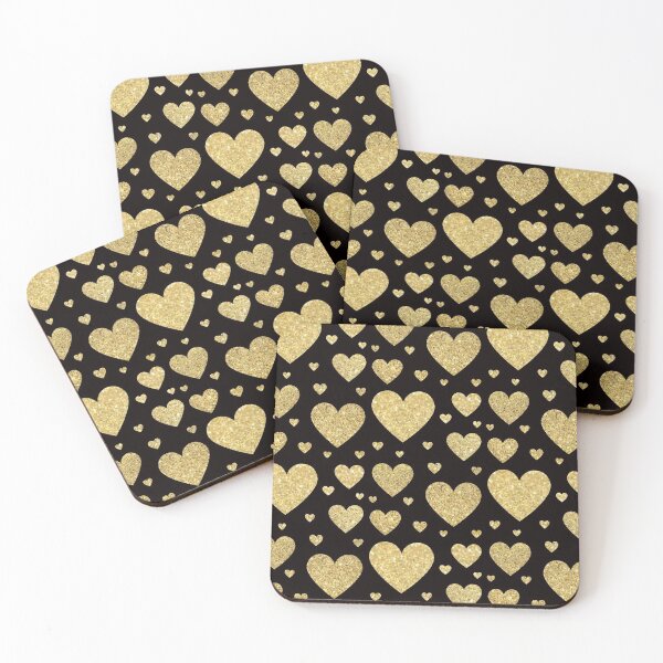 Item preview, Traditional Gold Faux Glitter Hearts designed and sold by Felicity-K.