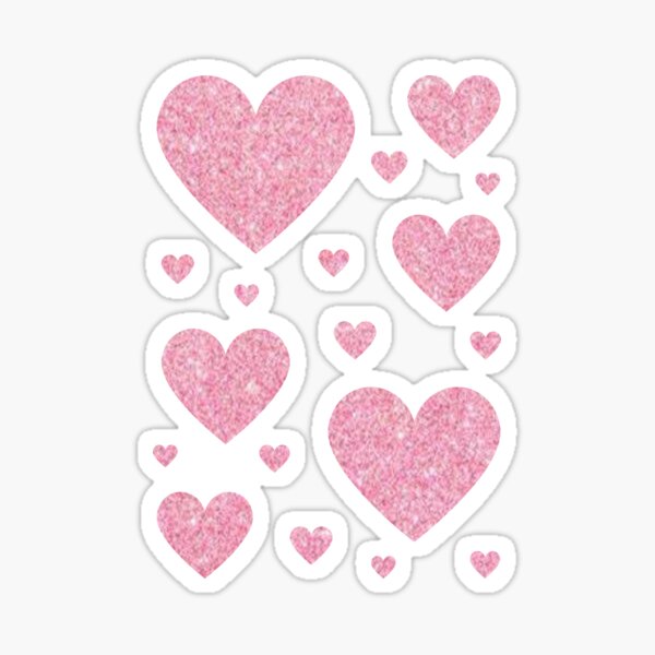 Light Pink Faux Glitter Hearts Sticker for Sale by Felicity-K