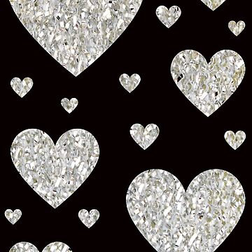 silver glitter hearts Art Print for Sale by chricket