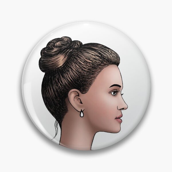 Item preview, stylized drawn face in profile of european girl designed and sold by nataliavavilina.