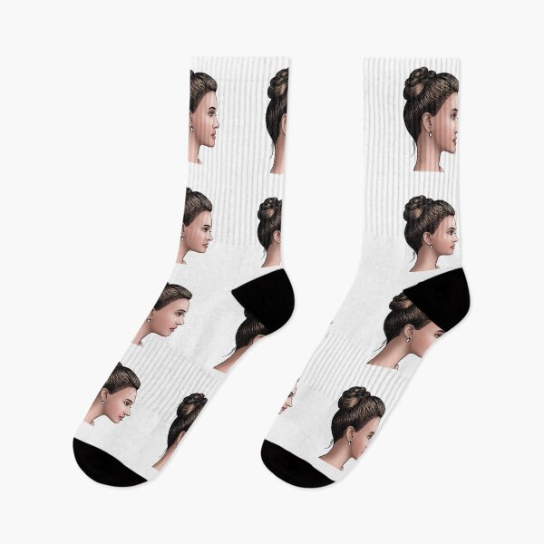 Item preview, stylized drawn face in profile of european girl designed and sold by nataliavavilina.