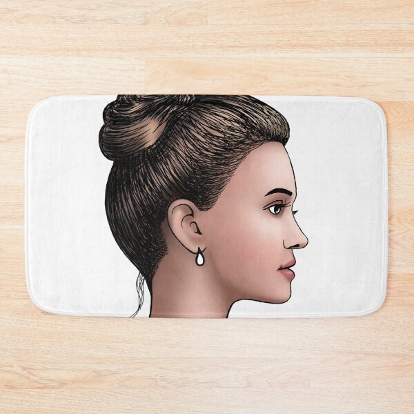 Item preview, stylized drawn face in profile of european girl designed and sold by nataliavavilina.