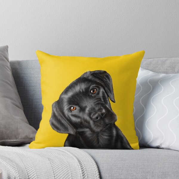 Item preview, Black Labrador on Yellow designed and sold by Kittys-Art.