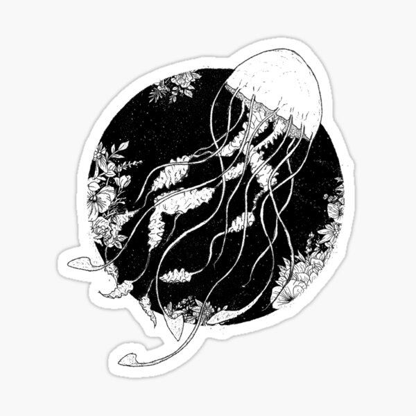 Floral jellyfish Sticker