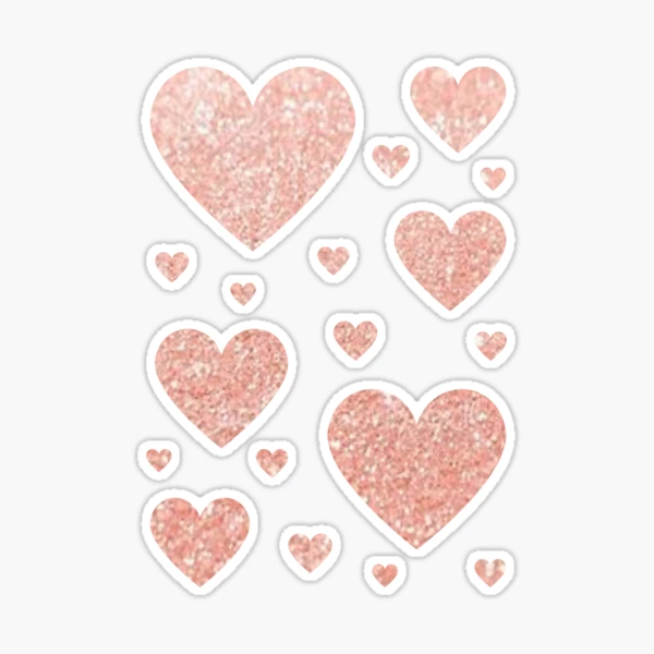 Light Rose Gold Faux Glitter Hearts Sticker for Sale by Felicity-K