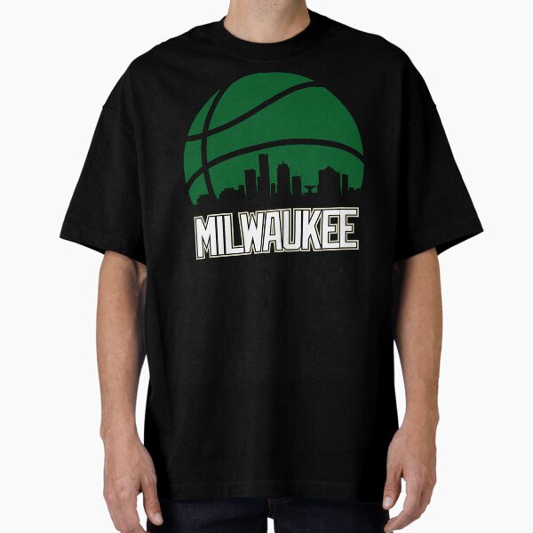 Item preview, Retro Bucks Basketball Milwaukee City Skyline designed and sold by pixeljamz.