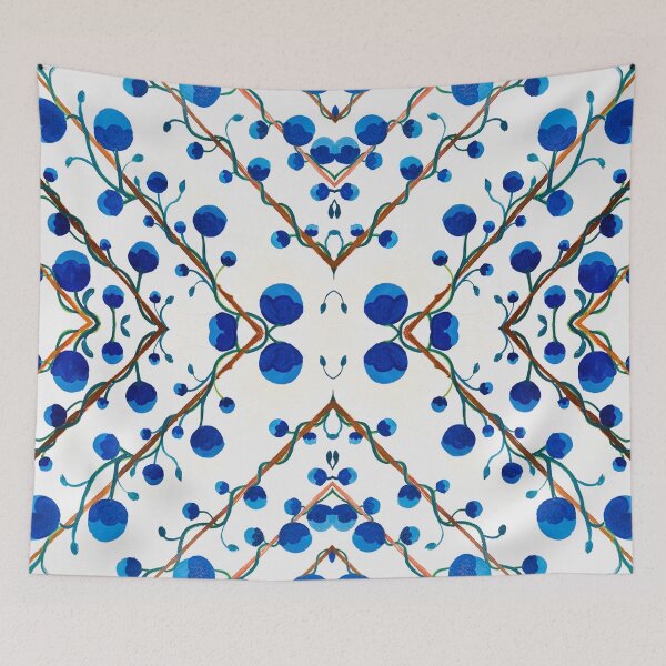 Item preview, Flowery blue & white pattern9 designed and sold by angran.