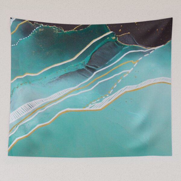 Item preview, mint mountains - alcohol ink designed and sold by melaniab-art.