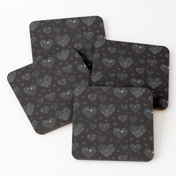 Item preview, Corazones negros con purpurina sintética. designed and sold by Felicity-K.