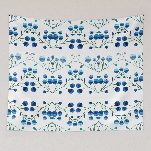 Item preview, Flowery blue & white pattern10 designed and sold by angran.