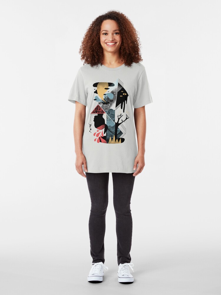 Alternate view of Shapes and Nightmares Slim Fit T-Shirt
