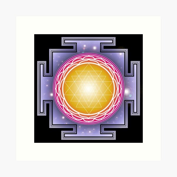 Item preview, Sri Yantra Red blue yellow designed and sold by Milan Sensiart.
