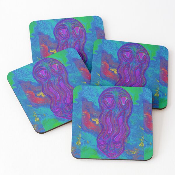 Item preview, Abstract Portrait on Acrylic Pour "Bipolar" designed and sold by Grace Behler.