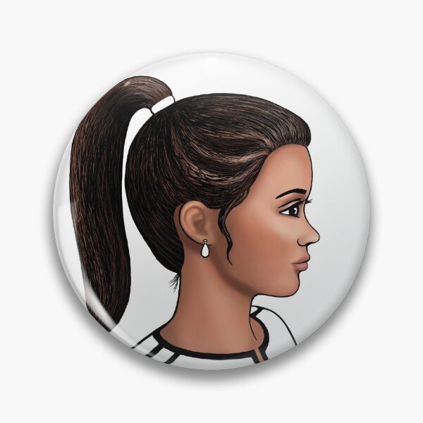 Item preview, stylized drawn face in profile of european girl designed and sold by nataliavavilina.