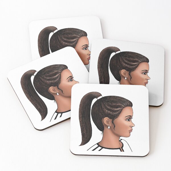 Item preview, stylized drawn face in profile of european girl designed and sold by nataliavavilina.